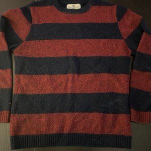 next Wool Striped Sweater Size M Navy / Burgundy